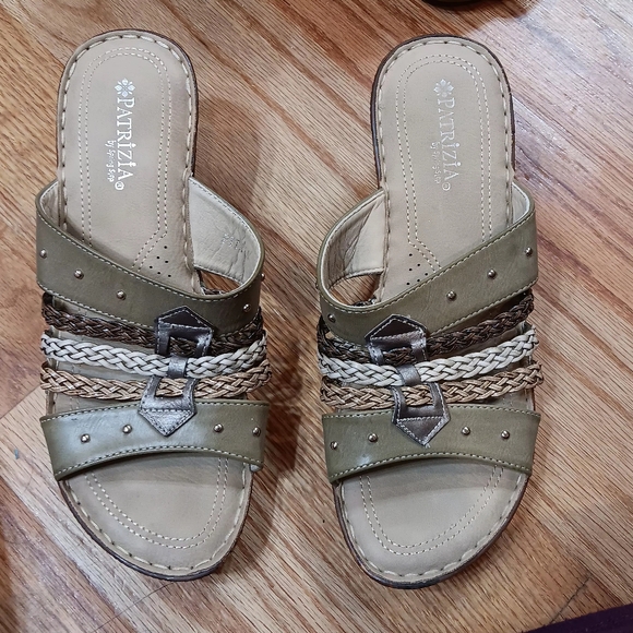 Patrizia Pitaya Sandals - Size 39 -‎ Golds Cream Tan Brown - Picture 1 of 6